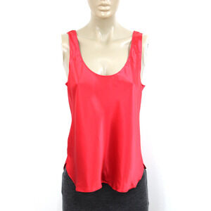 Treesha Cami Top Size L Tank 100% Silk Camisole Red